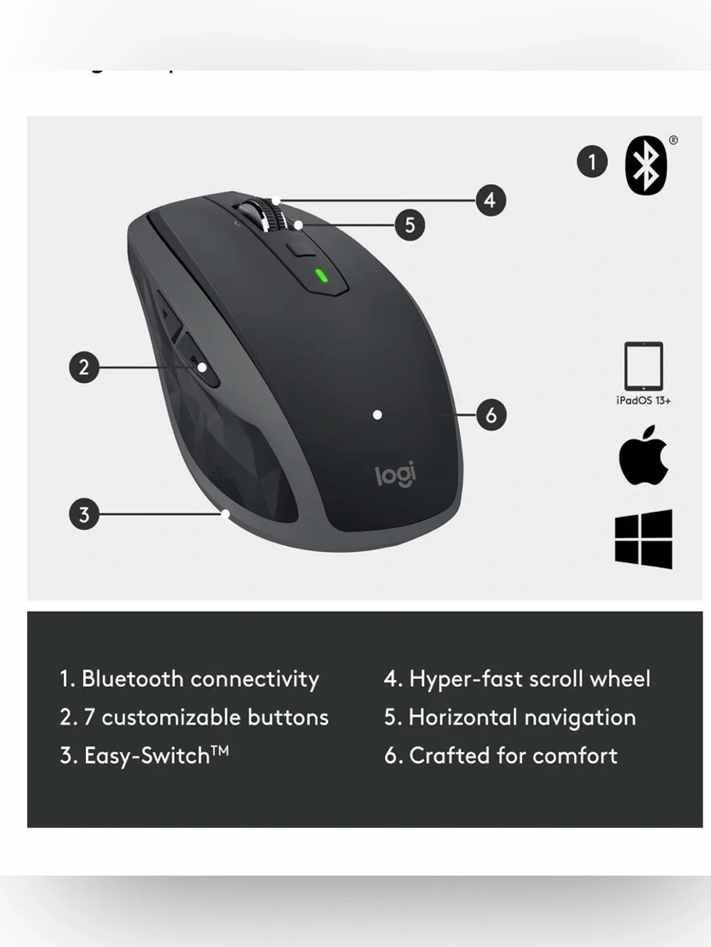Logitexh MX anywhere 2S Wireless Mobile mouse